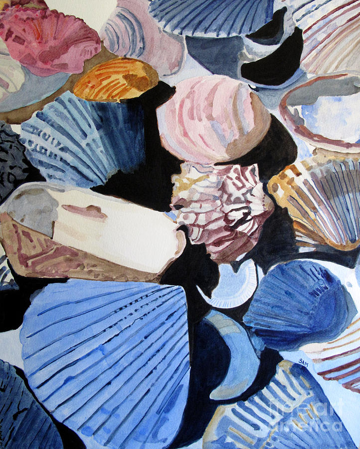 Shell Painting - Shells at the Seashore by Sandy McIntire