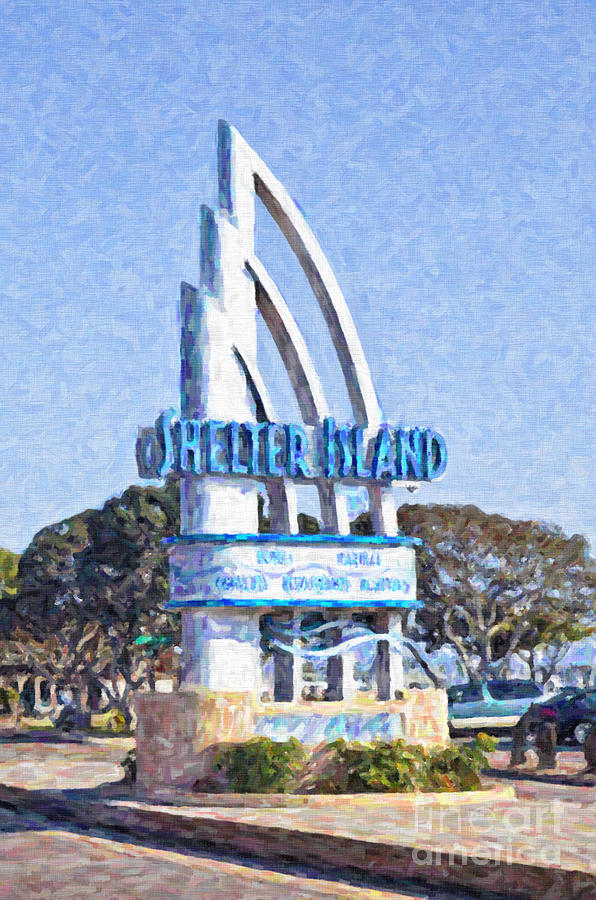 Shelter Island sign San Diego California USA Digital Art by Liz Leyden