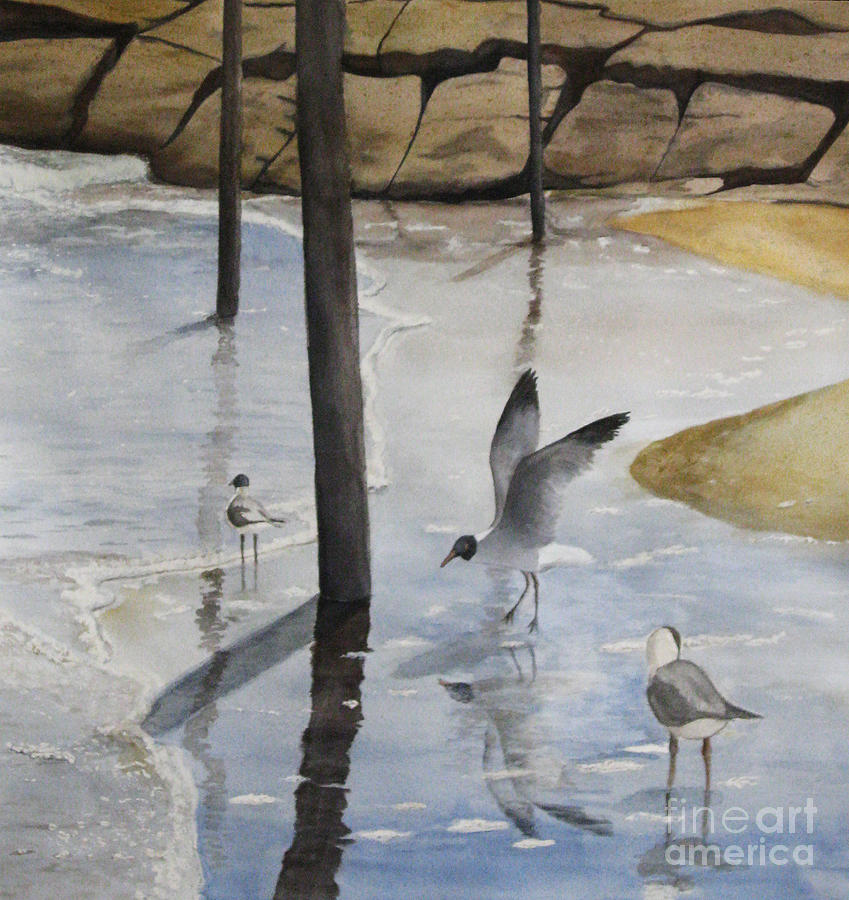 Seascape Painting - Sheltered Corner by Parrish Hirasaki Seascape Painting - Sheltered Corner by Parrish Hirasaki