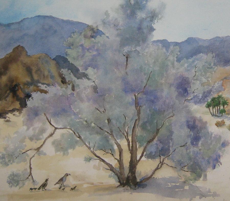 Smoketree Painting - Smoketree in Bloom by Maria Hunt