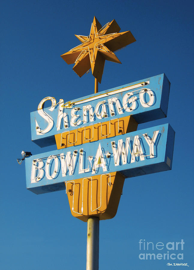 Vintage Digital Art - Shenango Bowl-A-Way by Jim Zahniser