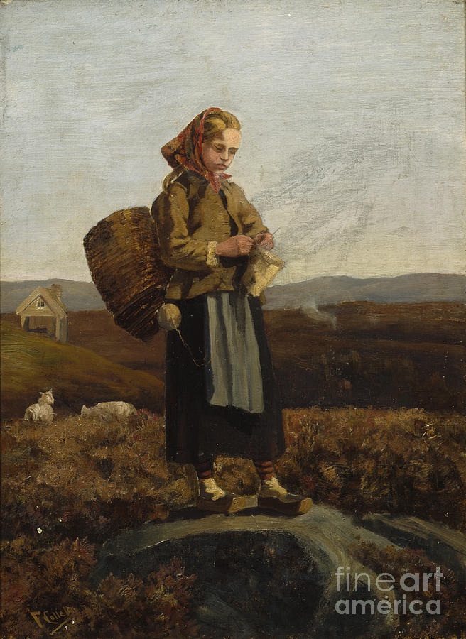 Sheperdess Painting by Fredrik Collett