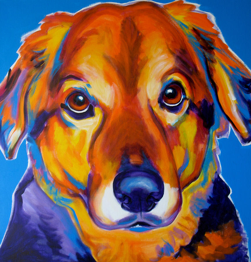 Portrait Painting - Shepherd Mix - Riley by Dawg Painter