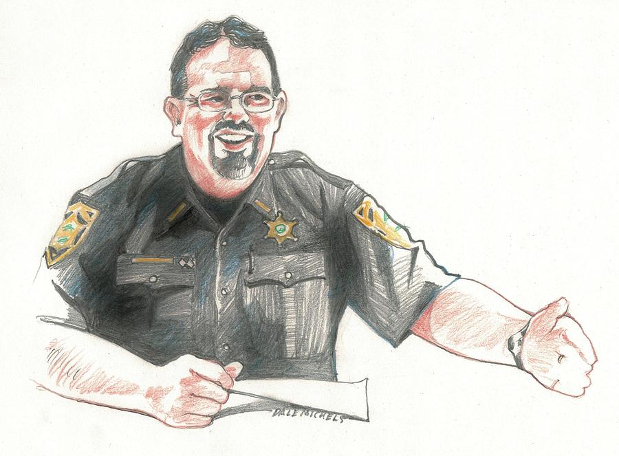 Sheriff Mike Headley Drawing by Dale Michels