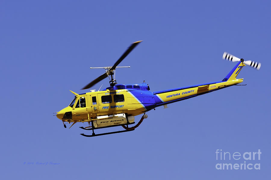 Sheriffs Fire Support Helicopter Photograph by Richard J Thompson 