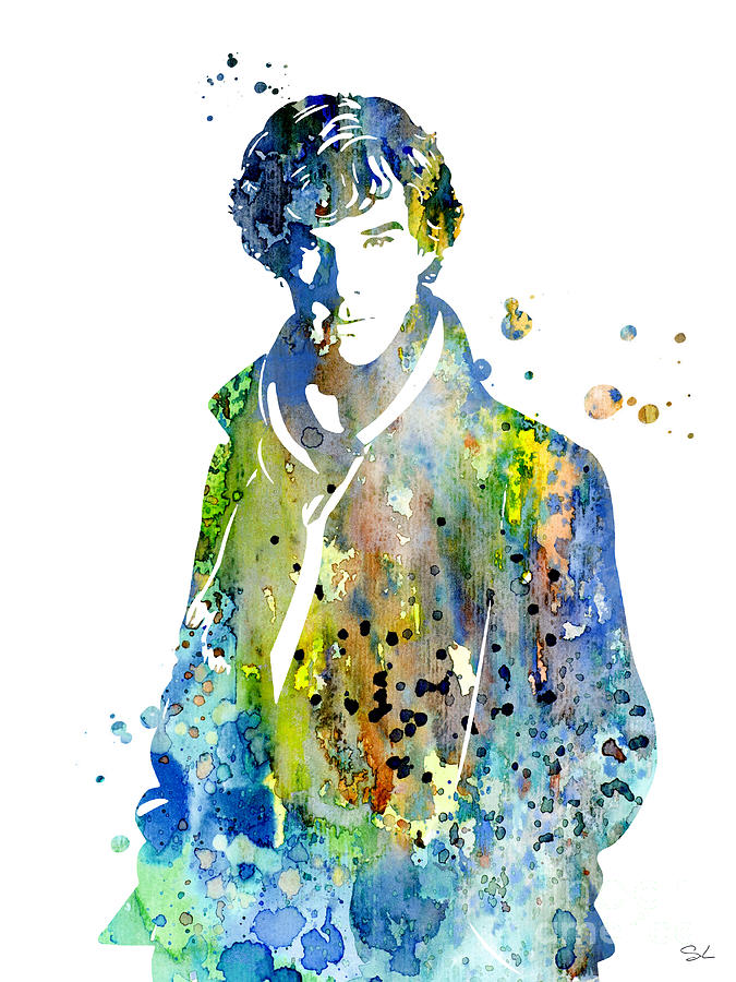 Sherlock Holmes Painting - Sherlock Holmes by Watercolor Girl