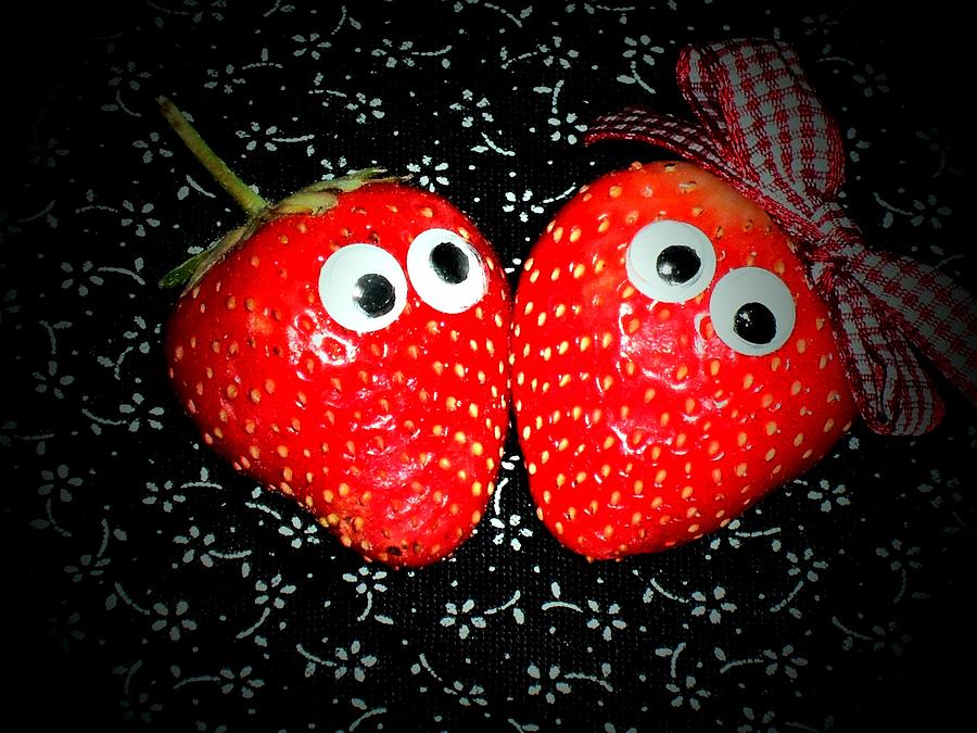 Strawberry Photograph - Shes going to eat us all by Donatella Muggianu