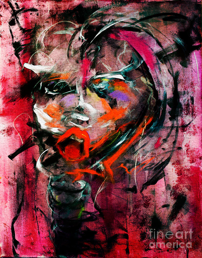 Abstract Painting - Shes lost control again by Nicole Philippi