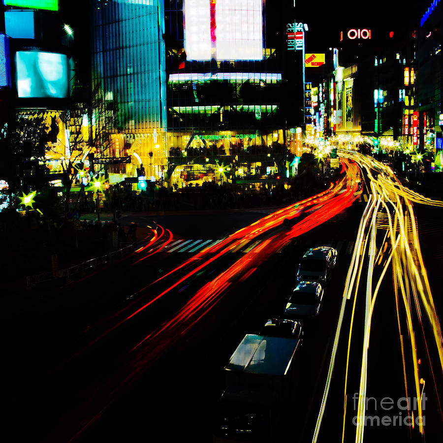Abstract Photograph - Shibuya at Night by Julian Cook
