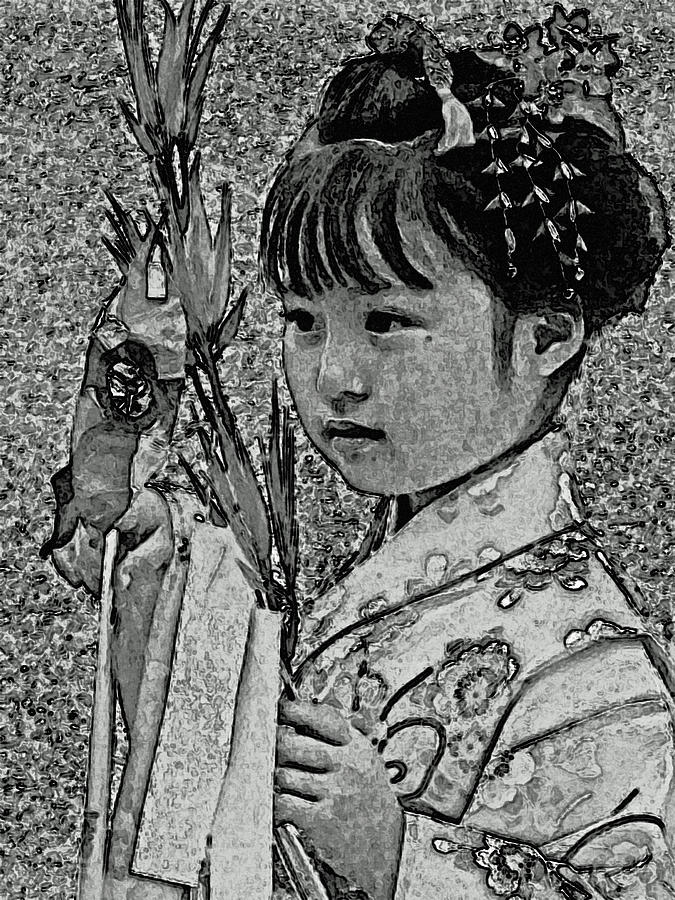 Buddha Photograph - Shichi-Go-San Girl by Jean Hall