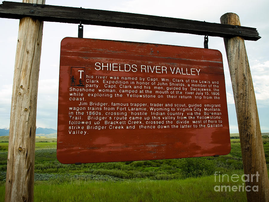 Shields River Valley Sign Photograph by Tara Lynn