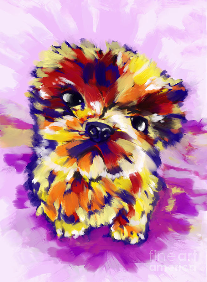 Shih Txu Puppy Painting by Tim Gilliland