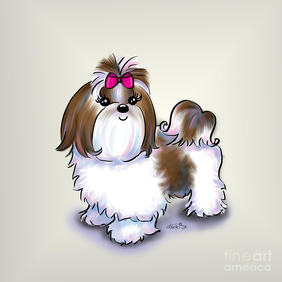 Shih Tzu Beauty Mixed Media by Catia Lee