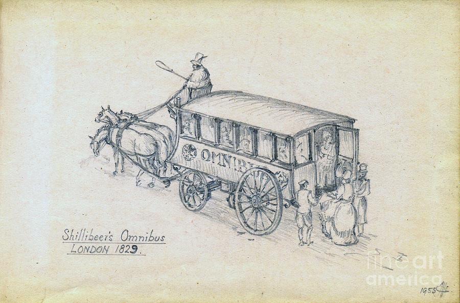 London Drawing - Shillibeers Omnibus by John Chatterley
