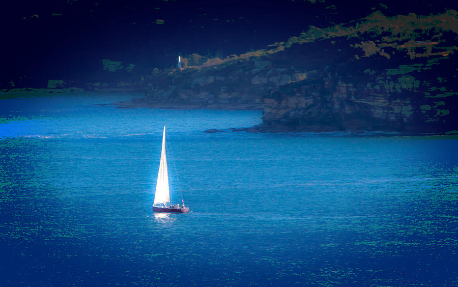 Sailboat Photograph - Shimmer of the white sail by Miroslava Jurcik