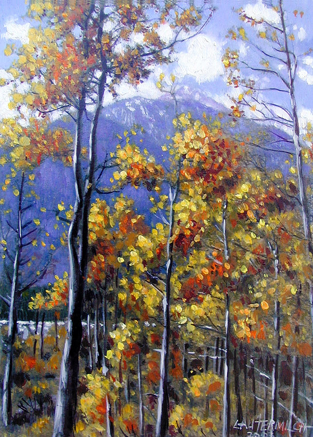 Shimmering Aspens Painting by John Lautermilch