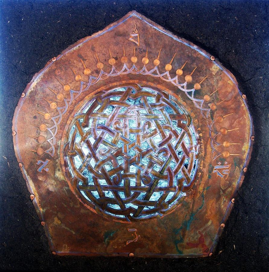 Copper Mixed Media - Shimmering by Shahna Lax