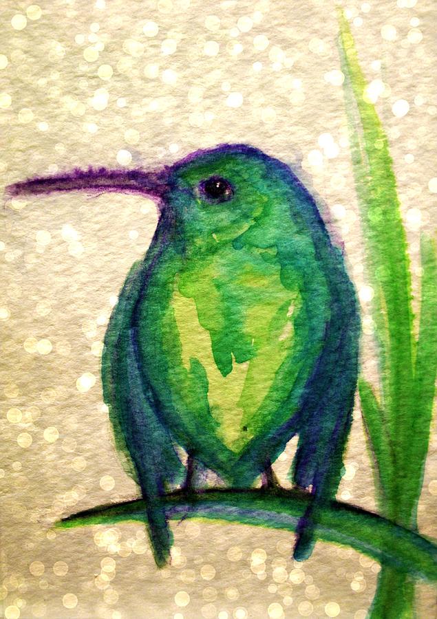 Shimmery Hummingbird Painting by Alma Yamazaki