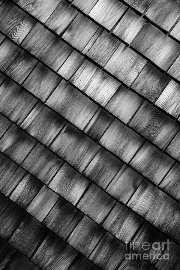 Shingles Abstract Black and White Photograph by Glenn Gordon