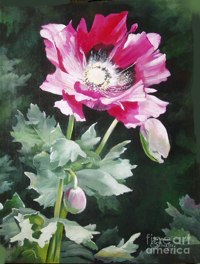 Pink Poppy Painting by Suzanne Schaefer