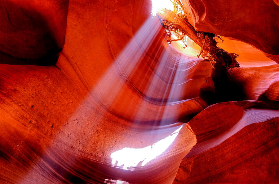 Antelope Canyon Photograph - Shining Through - Antelope Canyon - Arizona by Gregory Ballos
