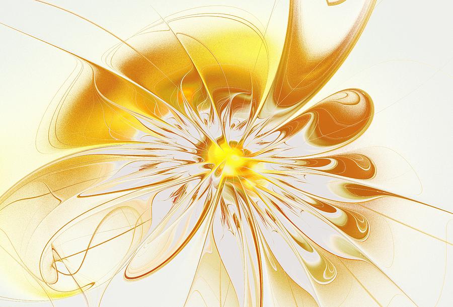 Flower Digital Art - Shining Yellow Flower by Anastasiya Malakhova