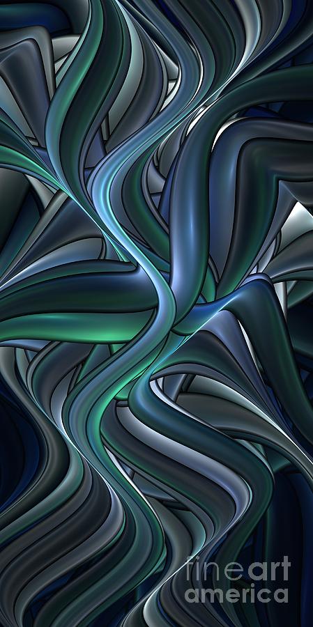 Abstract Digital Art - Shiny Pipes by Jaclyn Hughes Fine Art