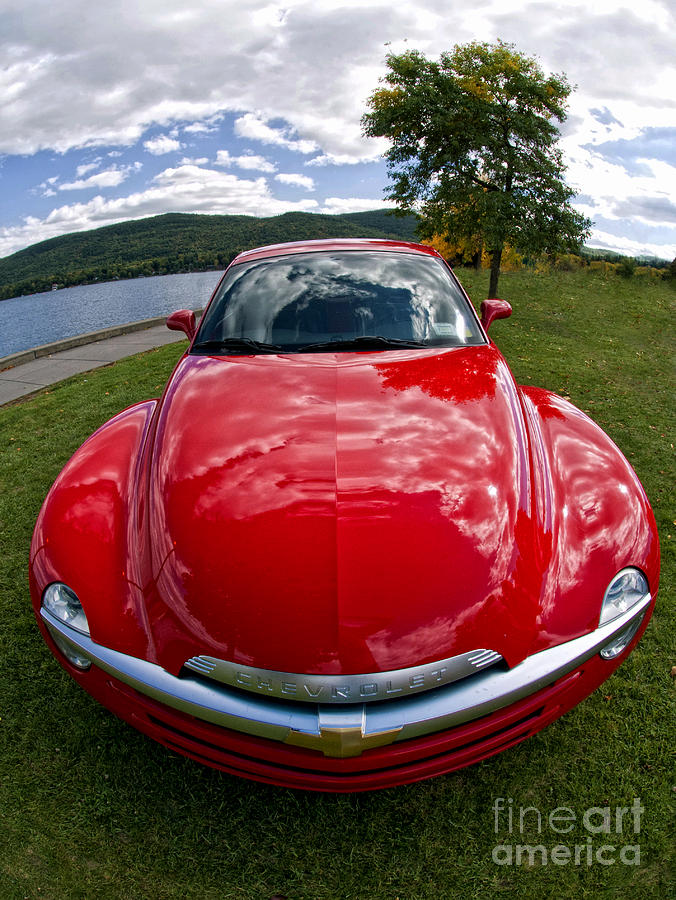 Transportation Photograph - Shiny Red Chevy by Claudia Kuhn