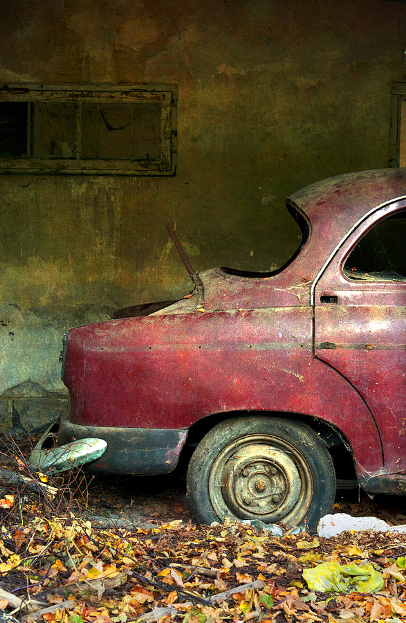 Vintage Photograph - Shiny red memories by Jaroslaw Blaminsky