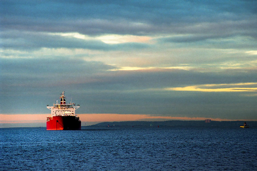 Ship - Anchored on the Edge of Light Photograph by Gary Heller