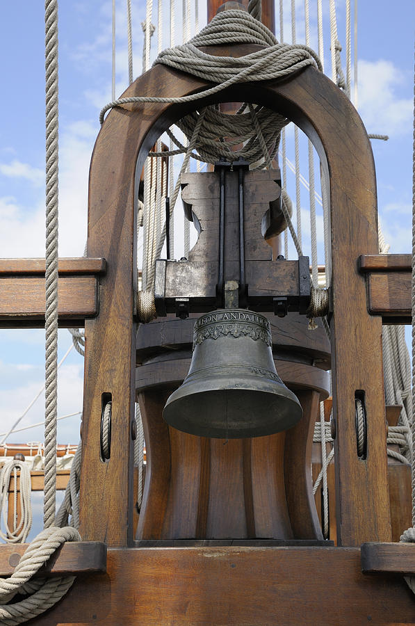 Ship bell and capstan Photograph by Bradford Martin