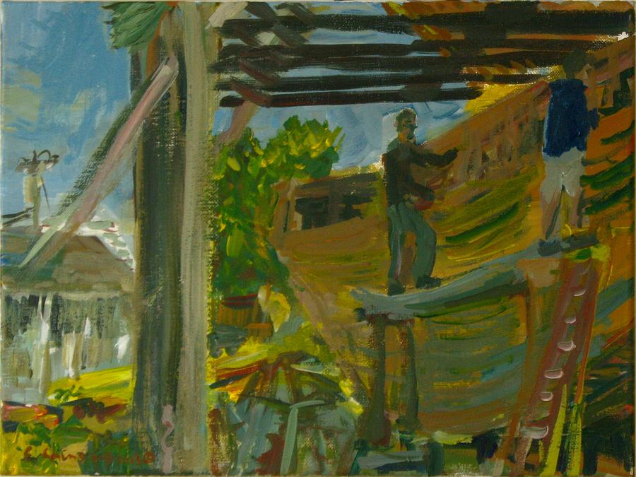 Ship Builder Ted Box Martha's Vineyard Painting by Edward Ching - Fine ...