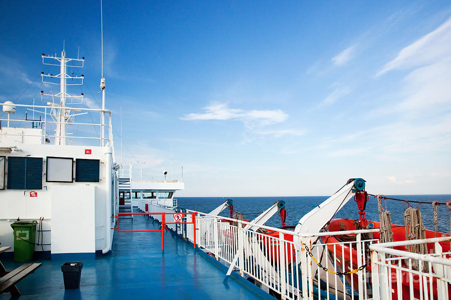 Transportation Photograph - Ship deck view by Michal Bednarek