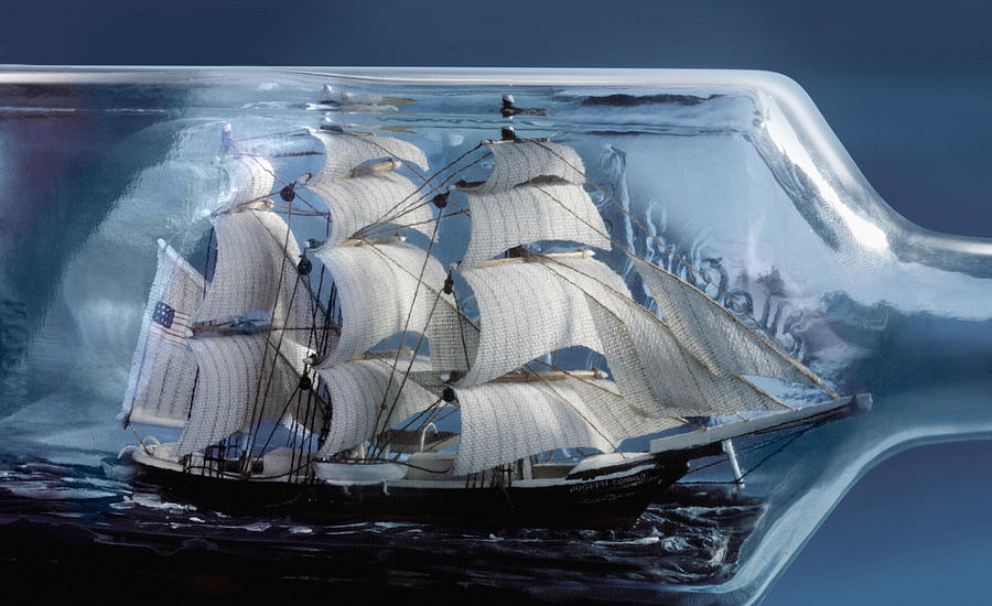 Ship in a bottle Photograph by William Whitehurst