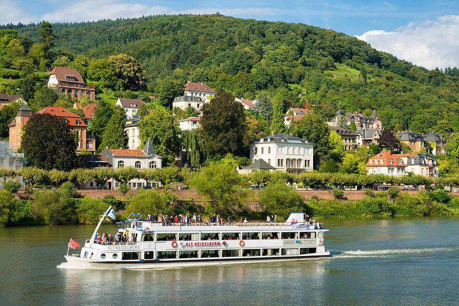 Ship on river Neckar in Heidelberg Germany Photograph by Matthias Hauser