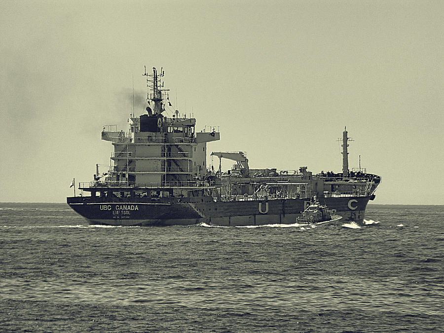 Black And White Photograph - Ship sailing by Girish J