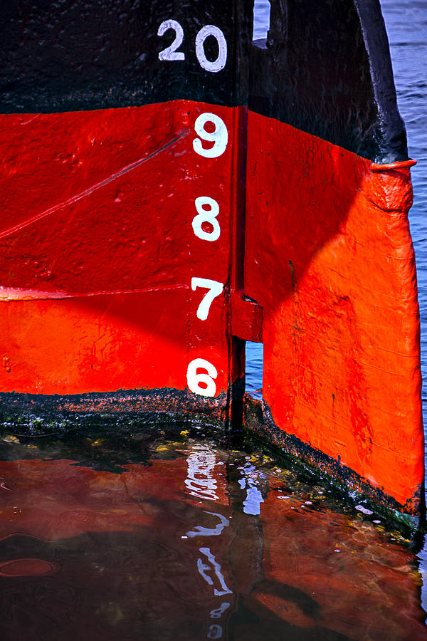 San Diego Photograph - Ship Waterline Numbers by Garry Gay