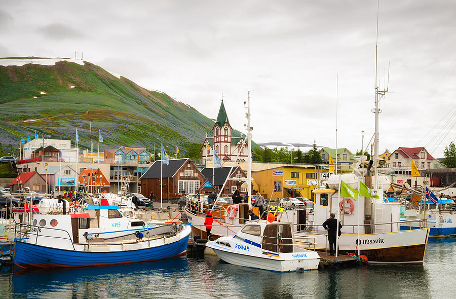 Ships in Husavik harbor Iceland Europe Photograph by Matthias Hauser