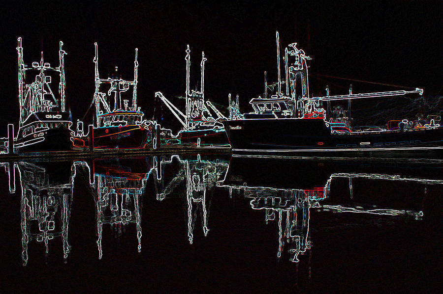 Ships In The Night Digital Art by Kami McKeon