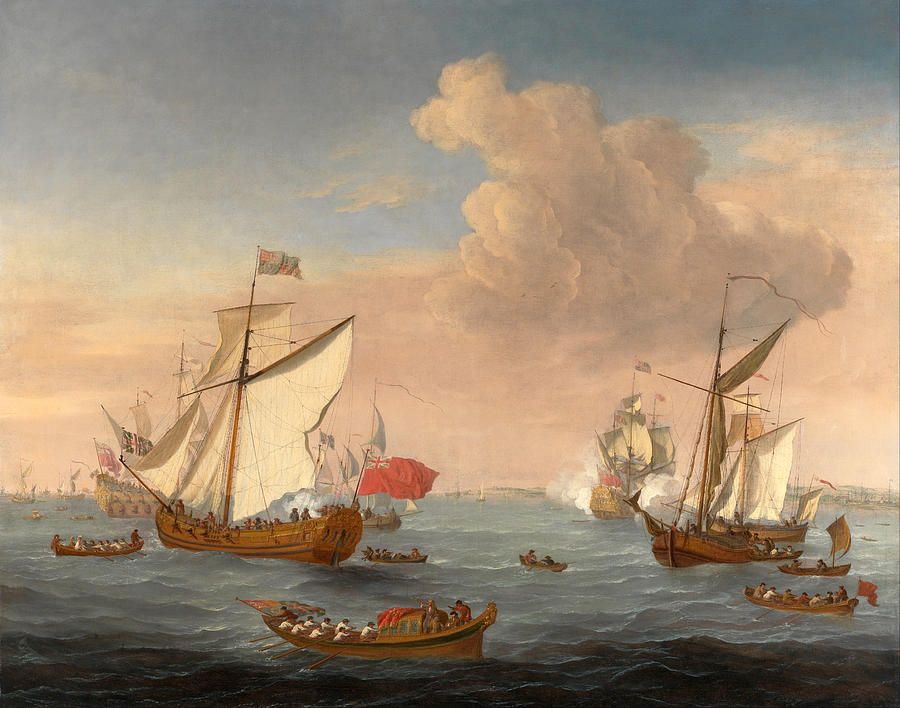 Ships in the Thames Estuary near Sheerness Painting by Isaac Sailmaker