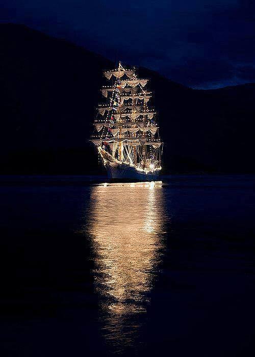 Ships That Pass in The Night Photograph by Lori Strock
