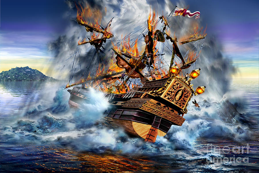 Boat Digital Art - Shipwreck by MGL Meiklejohn Graphics Licensing