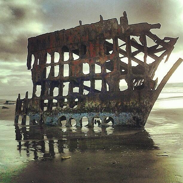 Skeleton Photograph - #shipwreck In #warrenton #oregon by M R M