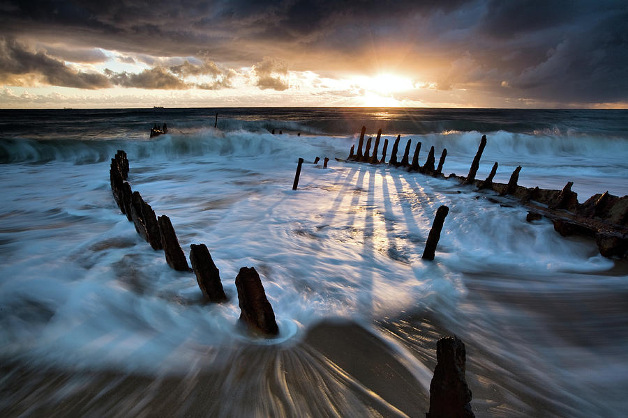 Sunset Photograph - Shipwrecked by Mel Brackstone