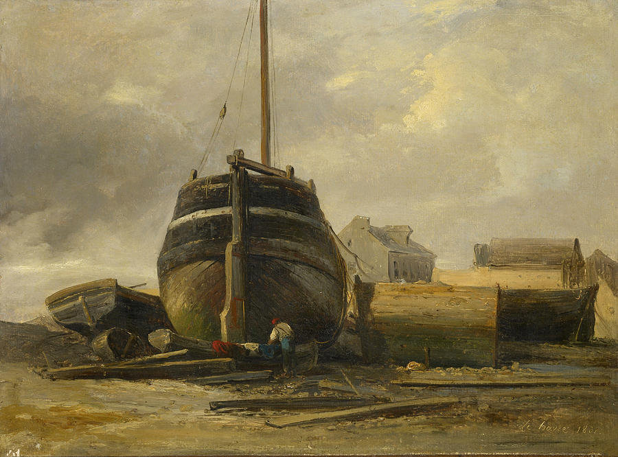 Shipyard at Le Havre Painting by Jules Coignet