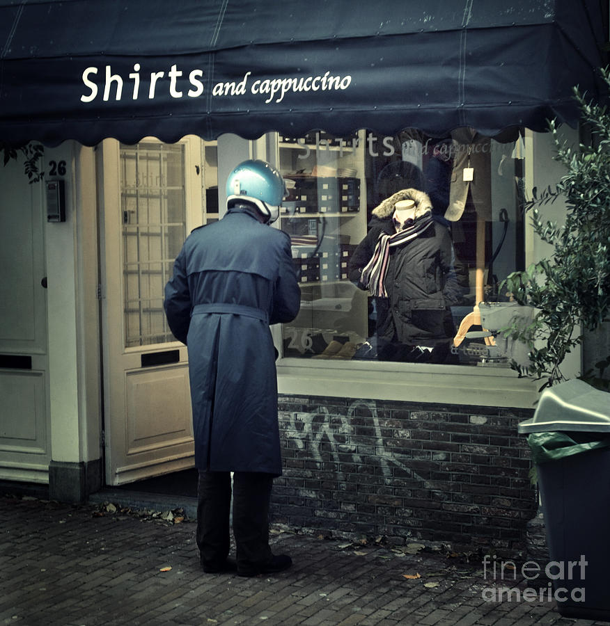 Amsterdam Photograph - Shirts and cappuccino by Michel Verhoef