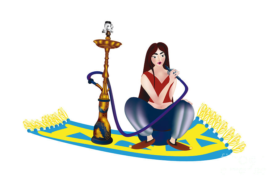 Fantasy Digital Art - Shisha Girl by Gina Koch