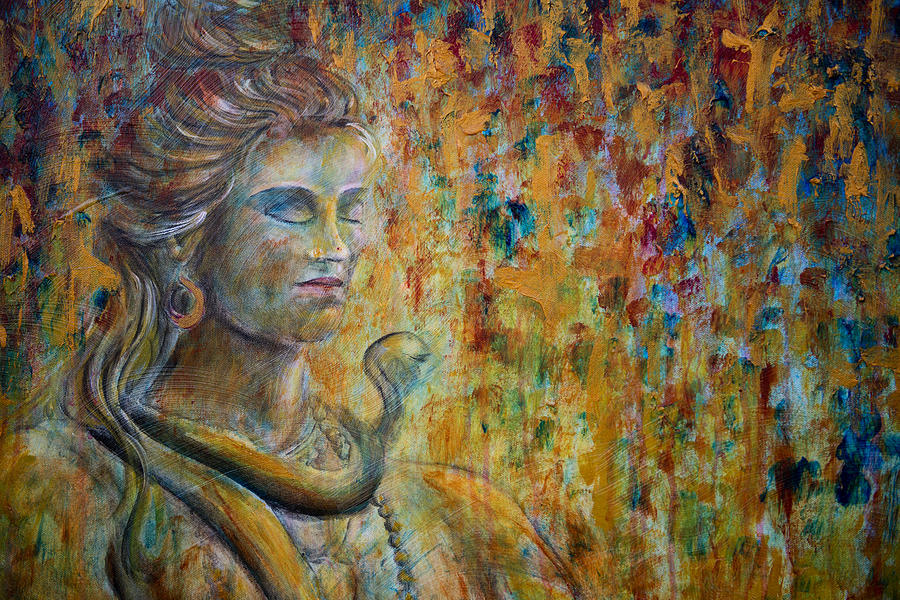 Shiva 2 - close Painting by Nik Helbig