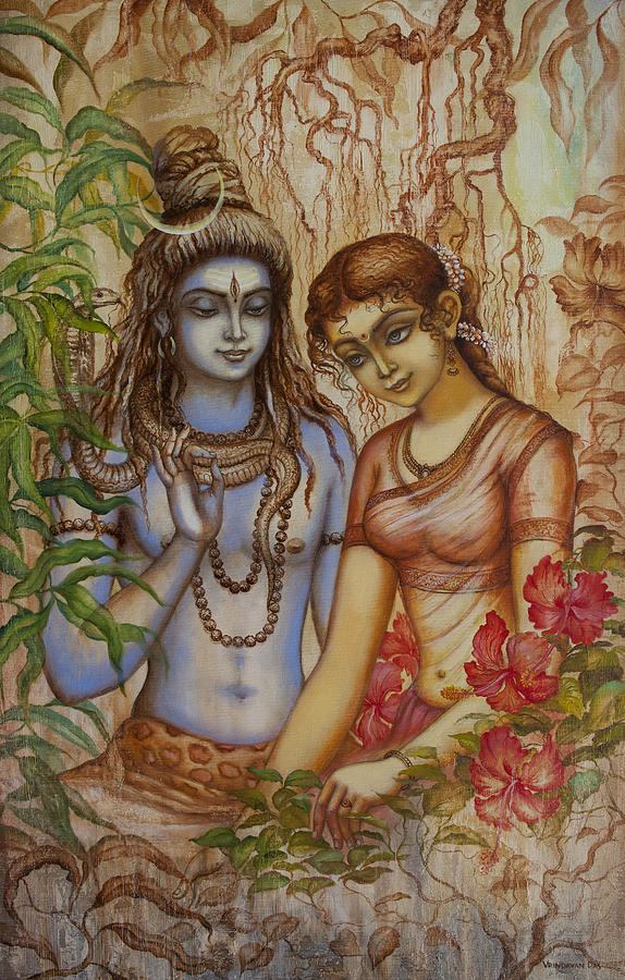 Shiva and Parvati Painting by Vrindavan Das