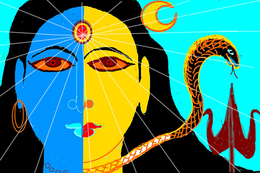 Shiva And Shakti Digital Art by Anand Swaroop Manchiraju